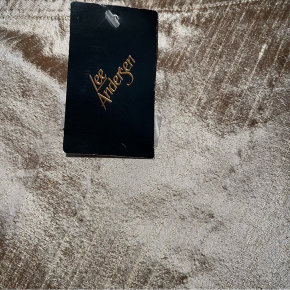 Lee Andersen Vampiress Skirt XL Taupe Gold Dupioni Silk Roses Wedding Formal - Picture 12 of 15